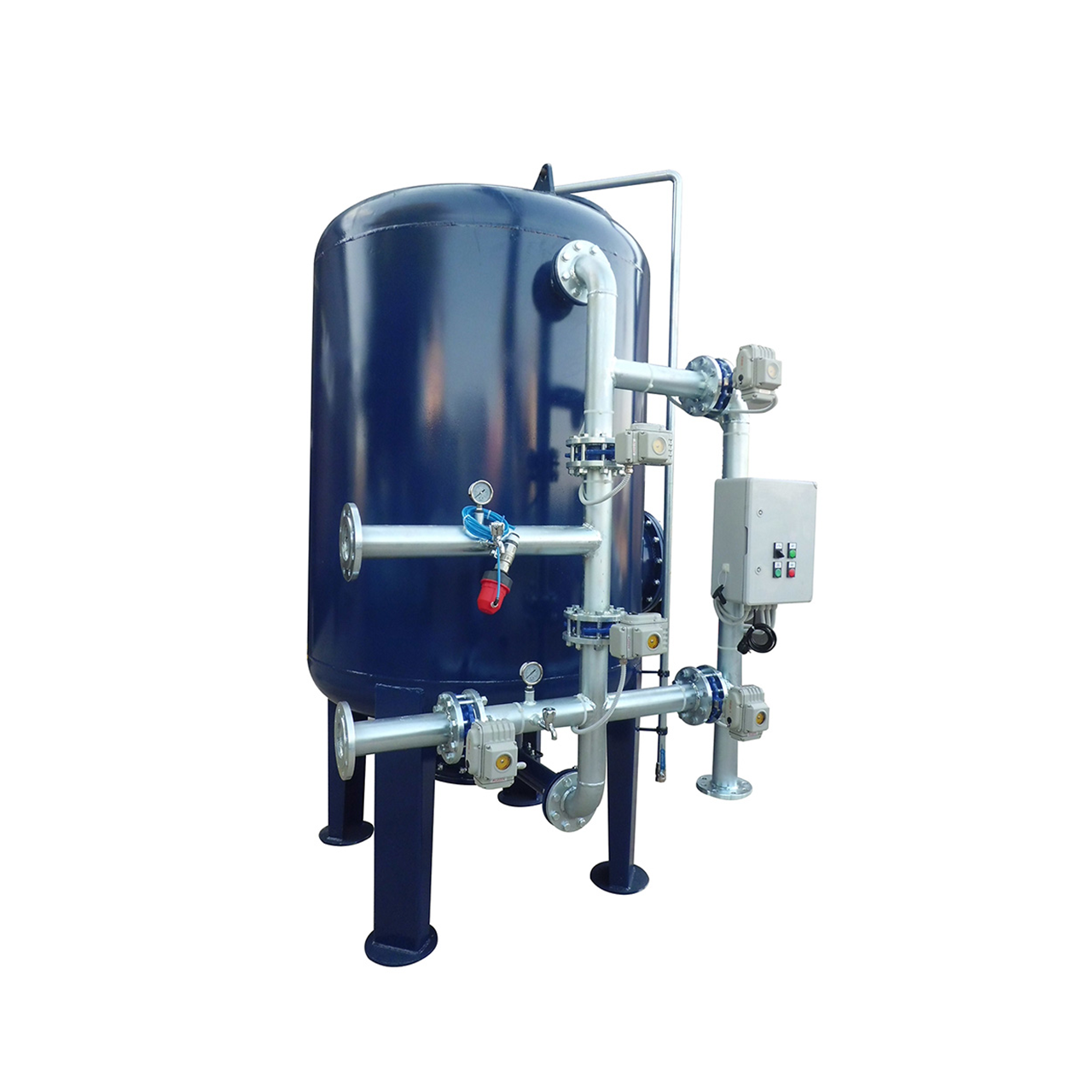 Epoxy Boyalı ST-37 Tanklı Yüzey Borulamalı Kum Filtre Sistemleri