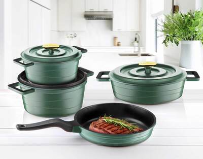 Hillda 7 Prc Green Döküm Set