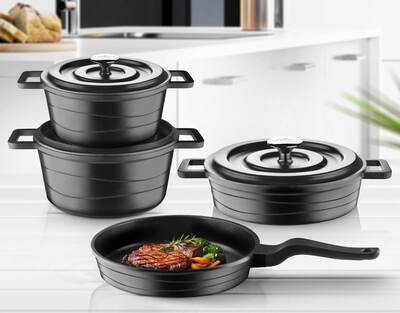 Hillda 7 Prc Black Döküm Set